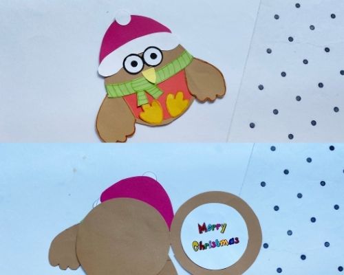 how to make a robin christmas card