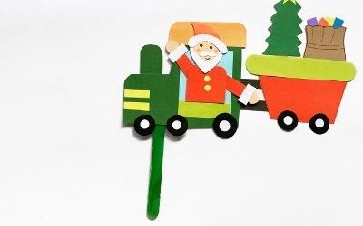 santa christmas train craft for kids