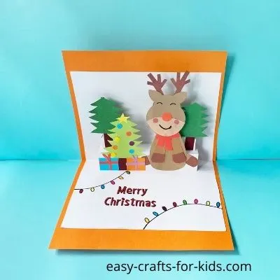 diy reindeer pop up card