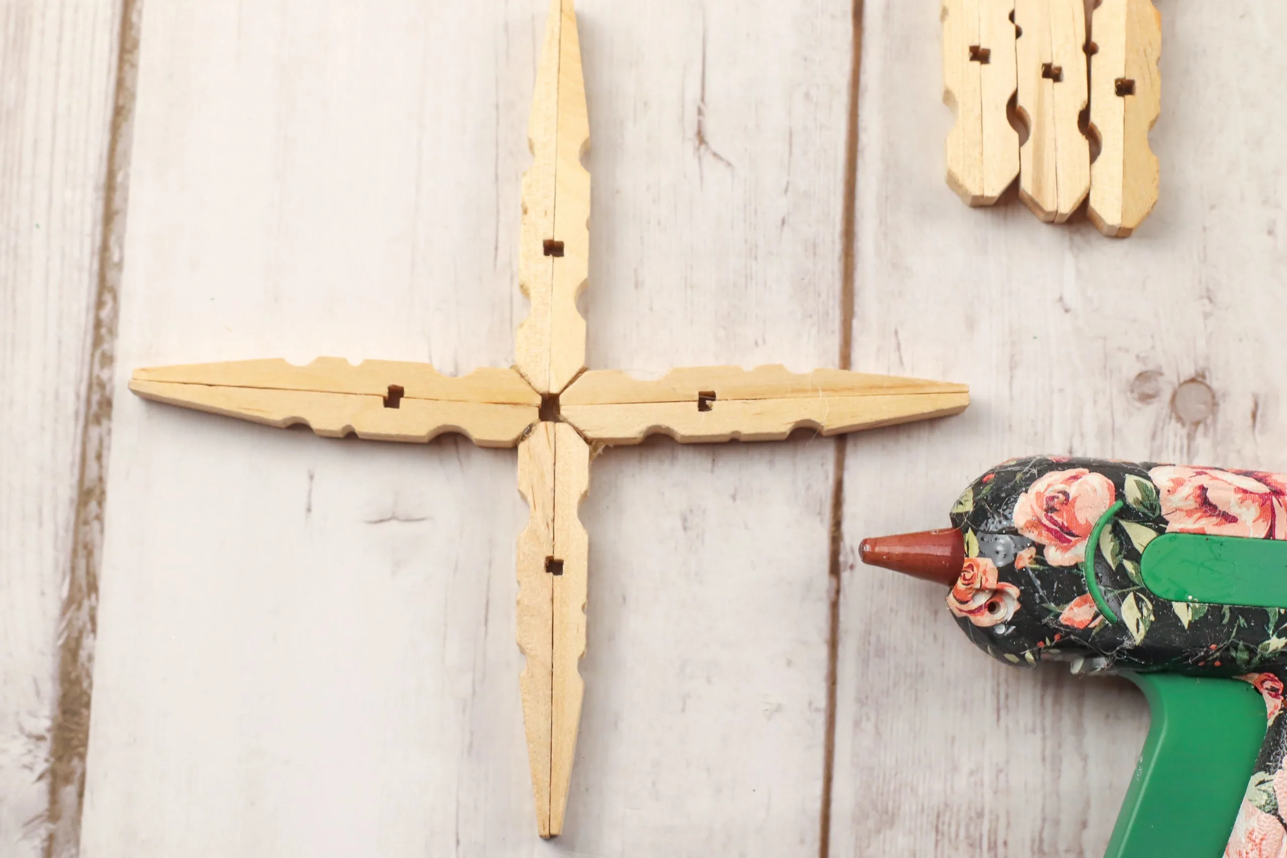 clothes peg snowflake craft