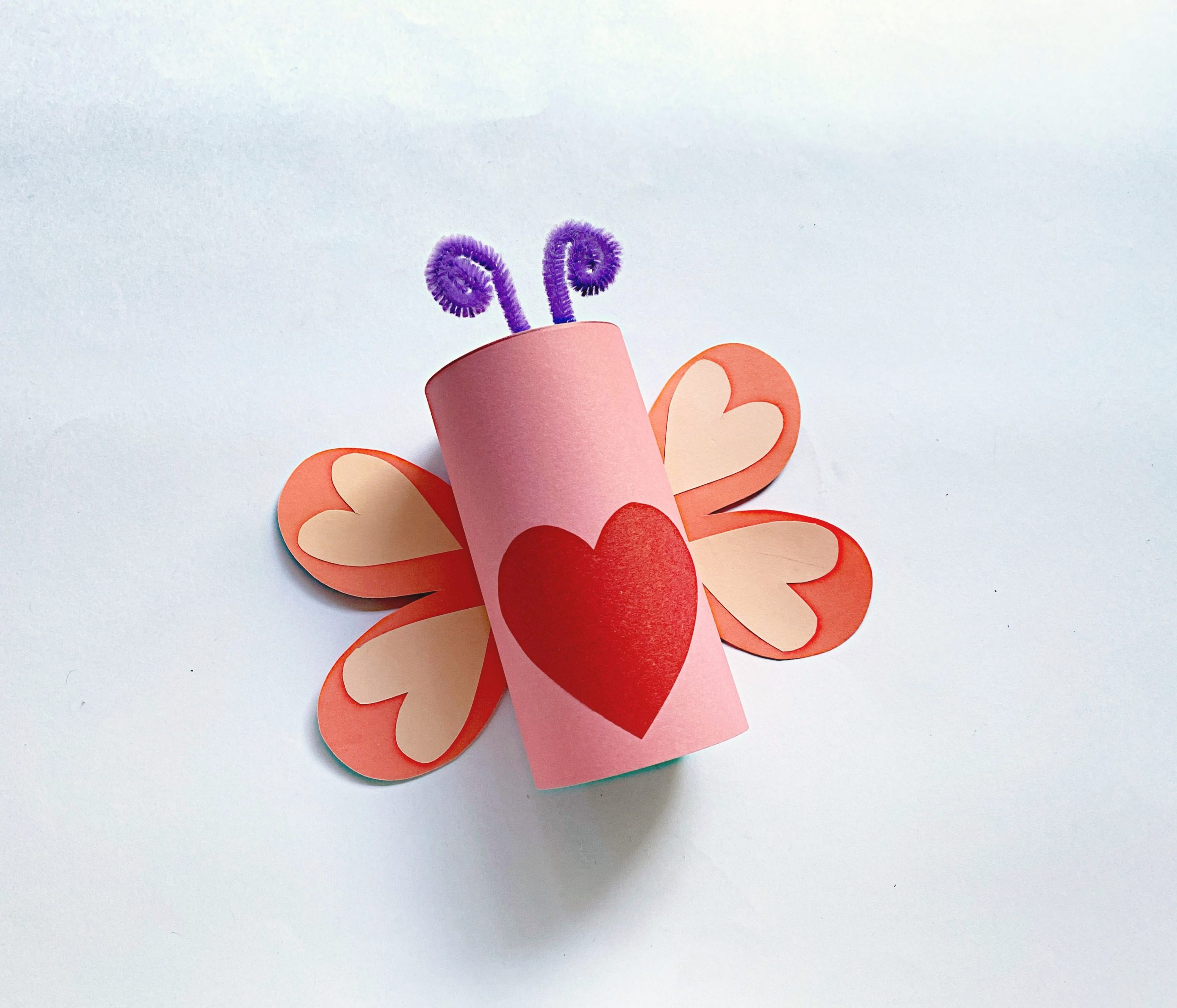 easy love bug craft with toilet paper roll
