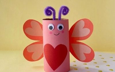 easy love bug craft with cardboard roll