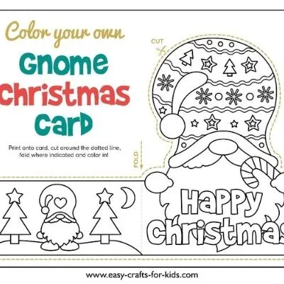 gnome christmas card coloring