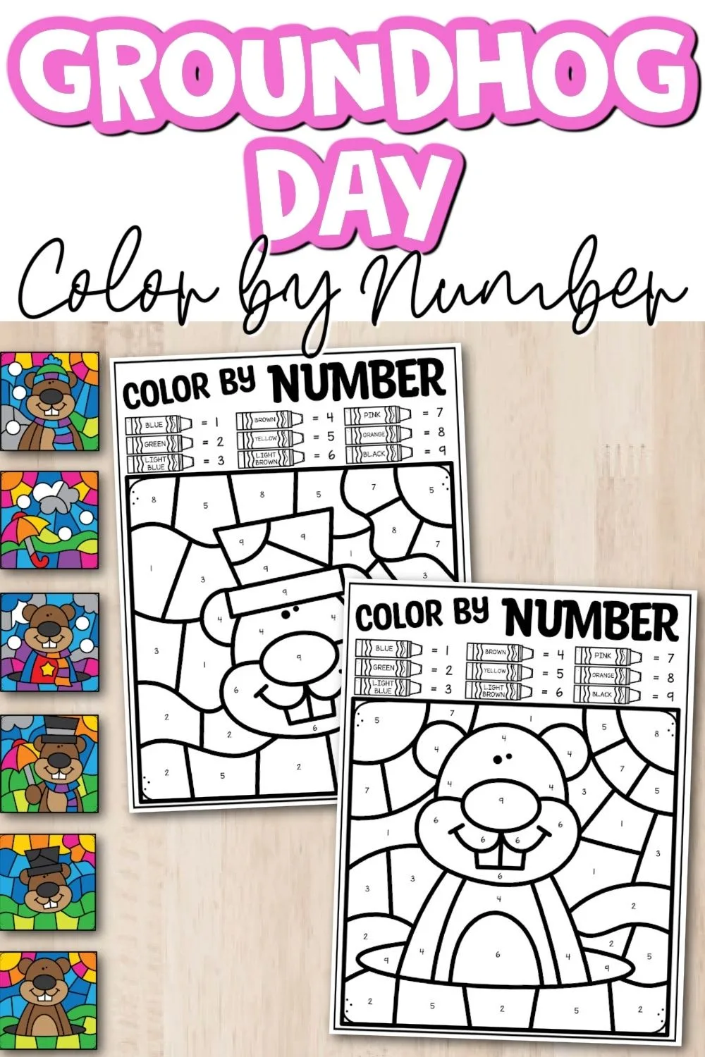 Groundhog Day Color by Number