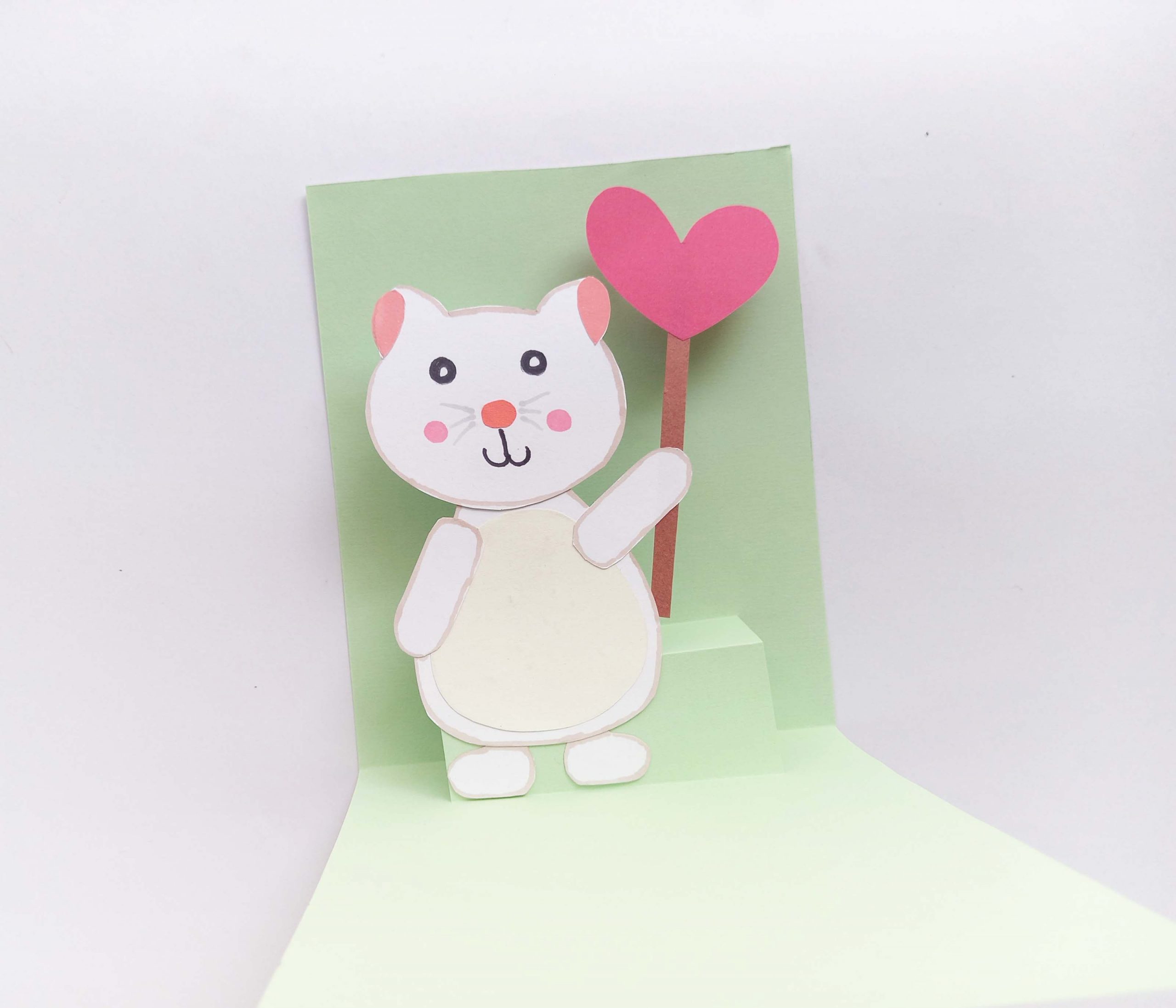 how to make a cat pop up card