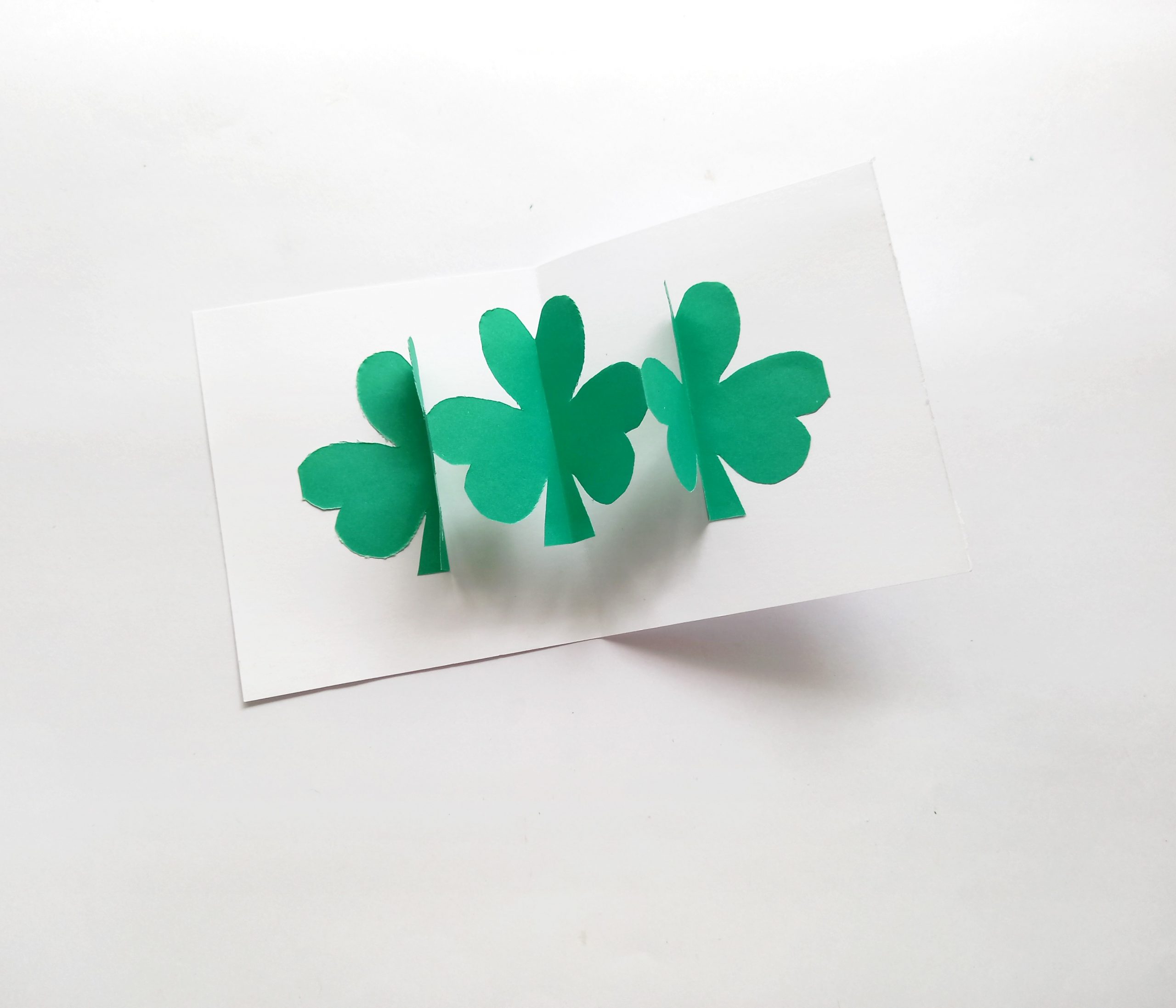 shamrock pop up card instructions