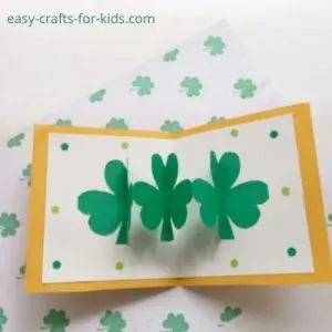 four leaf clover pop up card for st patrick's day