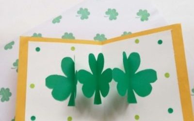 four leaf clover pop up card for st patrick's day