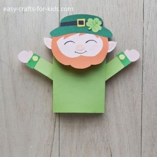leprechaun st patricks day puppet craft
