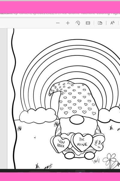 valentine gnome coloring pages
