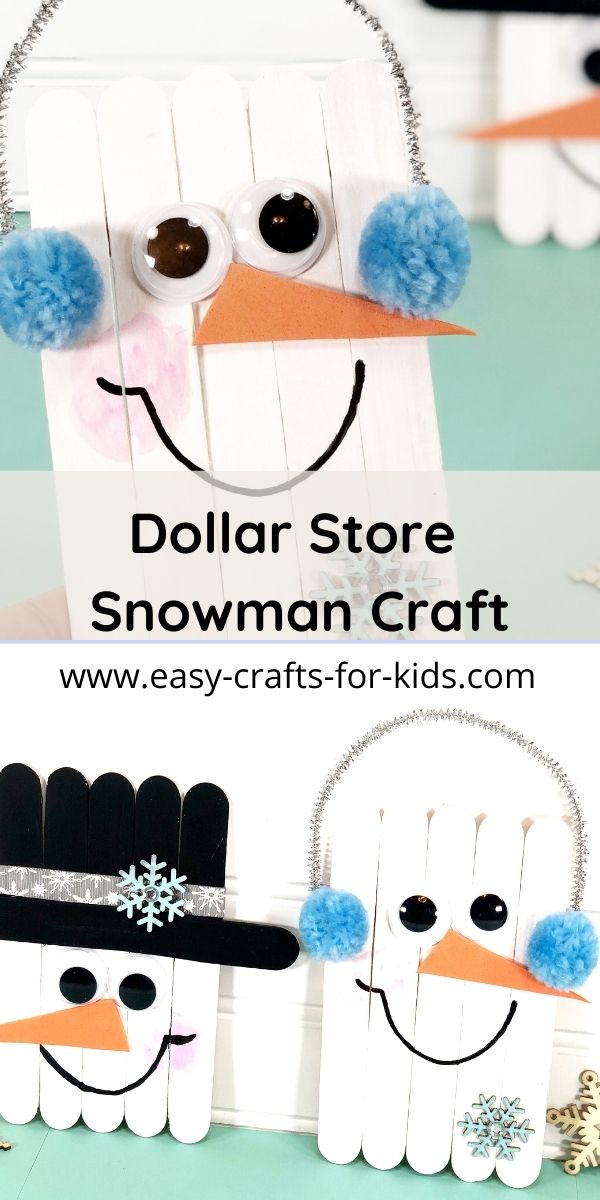 Dollar Store Snowman Craft with Popsicle Sticks