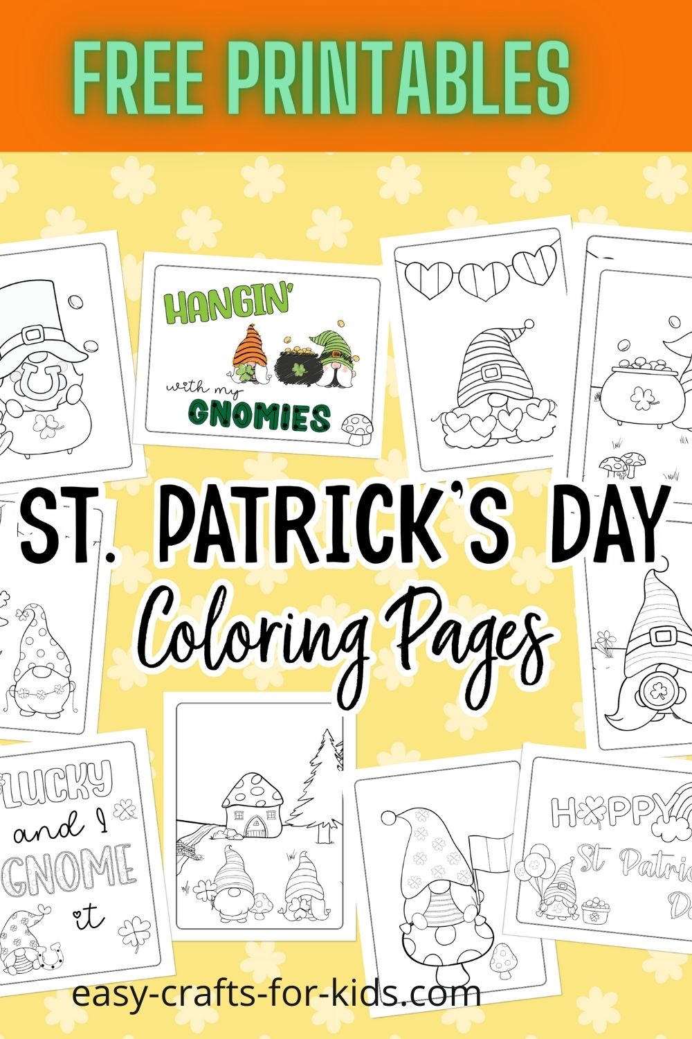 St Patrick's Day Gnome Coloring Sheets