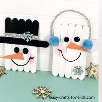 Dollar Store Popsicle Stick Snowman Craft - Easy Crafts For Kids