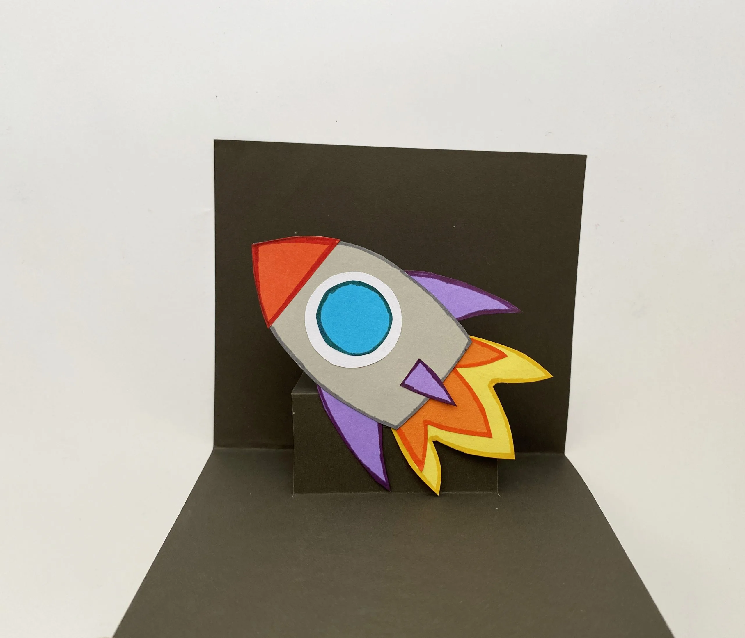 diy rocket pop up card