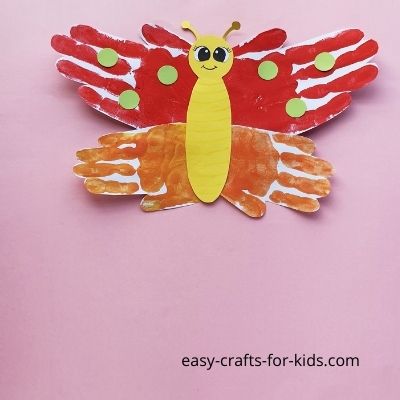 butterfly handprint art for kids