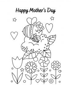 bee coloring page free to print