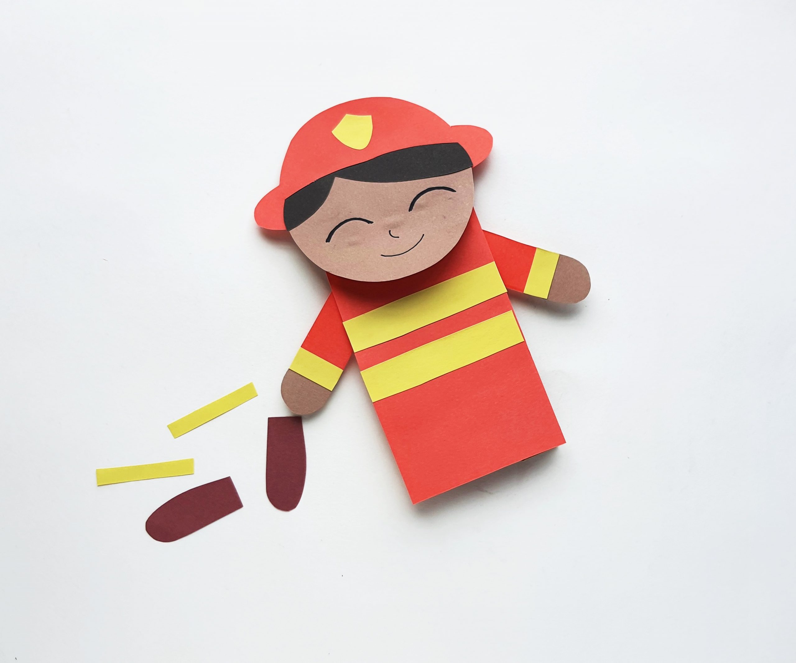 how to make a fire fighter puppet