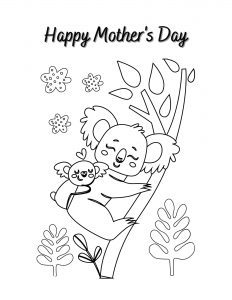 Koala bear free coloring sheet