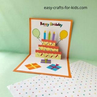 birthday cake pop up card