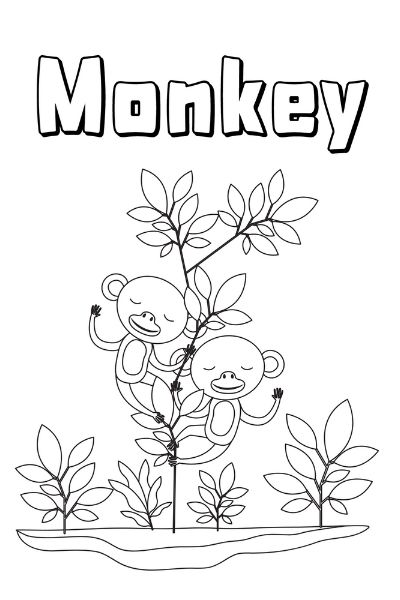 monkey coloring page