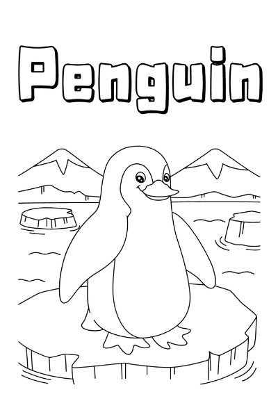 penguin coloring page