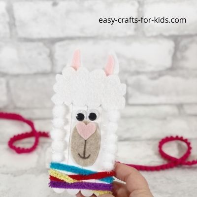 Llama Craft with Popsicle Sticks