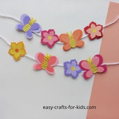 spring garland craft with paper