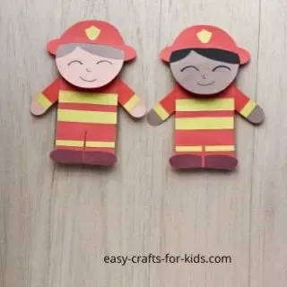easy fireman craft with paper bag