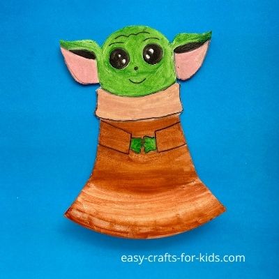 yoda craft with paper plate