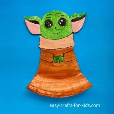 yoda craft with paper plate