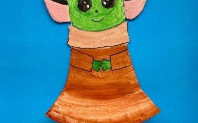 yoda craft with paper plate