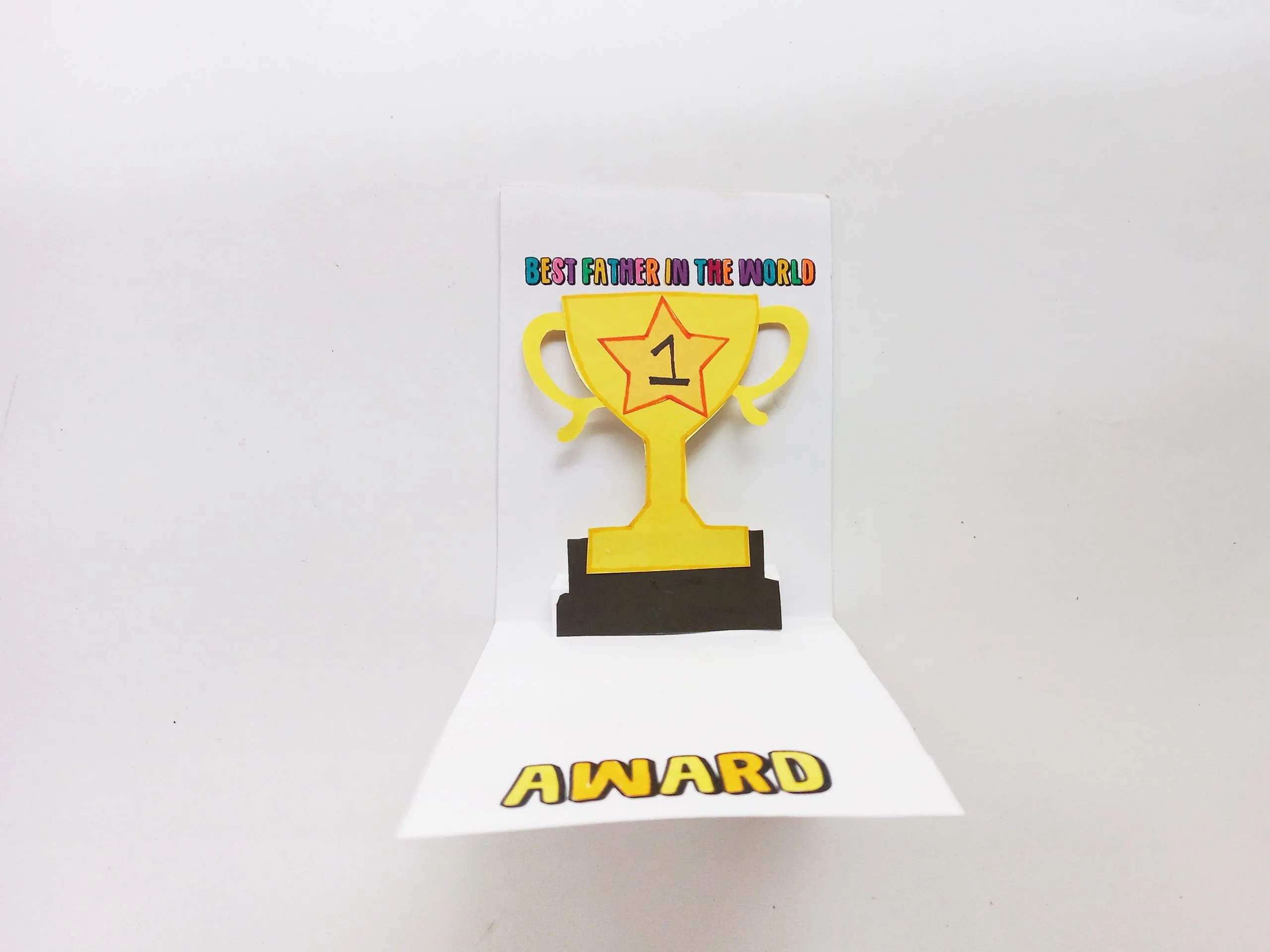 Father day trophy pop up card procedure