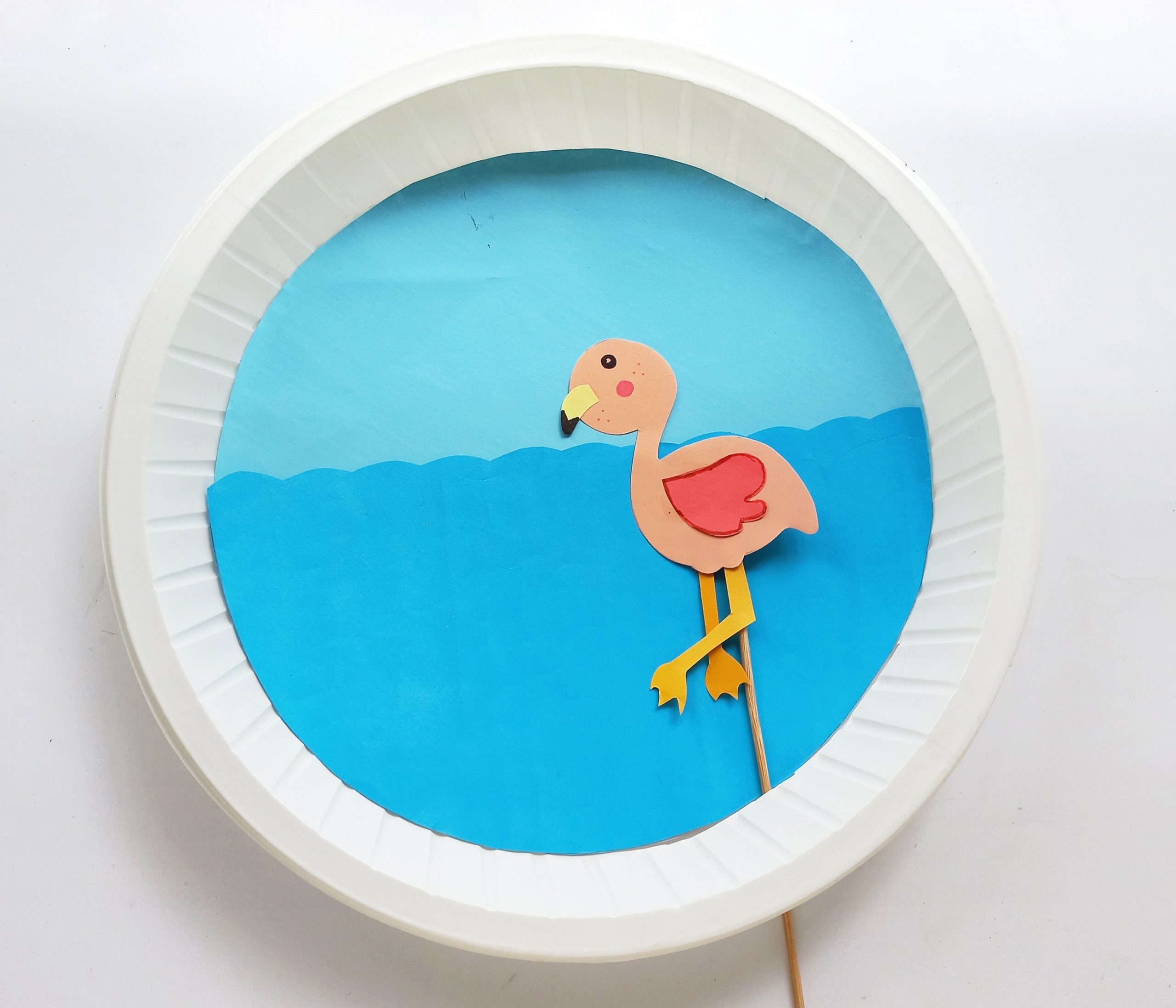 flamingo paper plate craft instructions