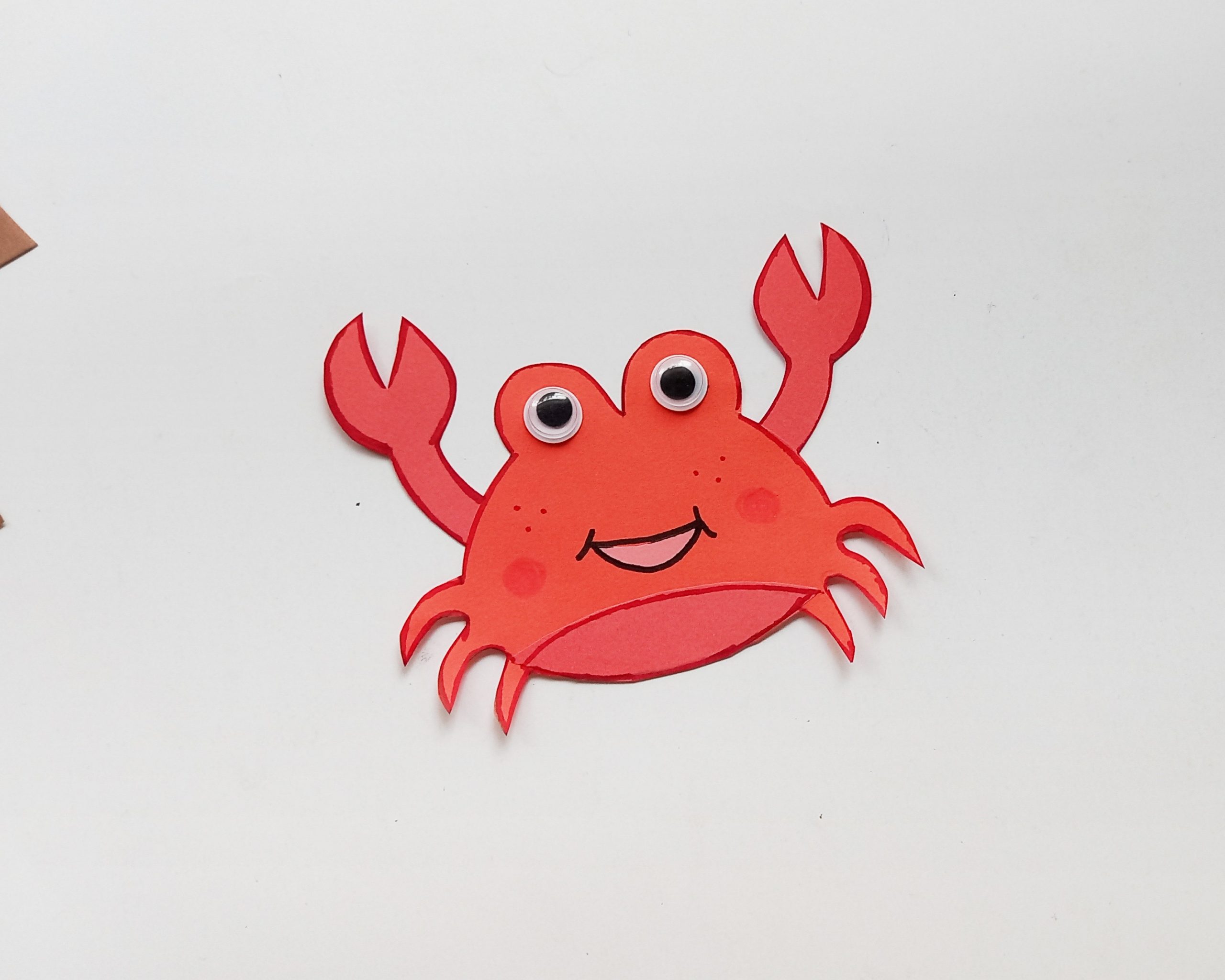 crab summer craft with paper