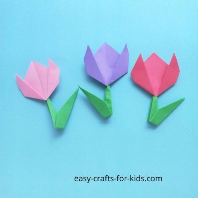 Tulip Origami Flower Craft Easy Crafts For Kids