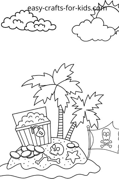pirate island coloring page