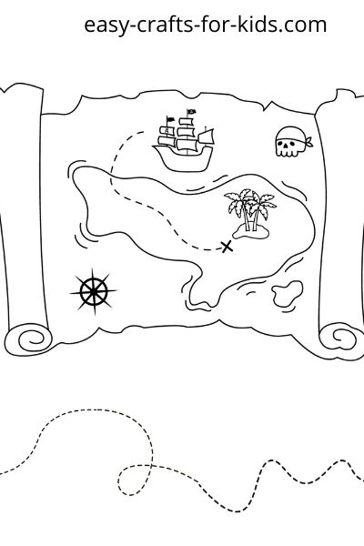 pirate map coloring page