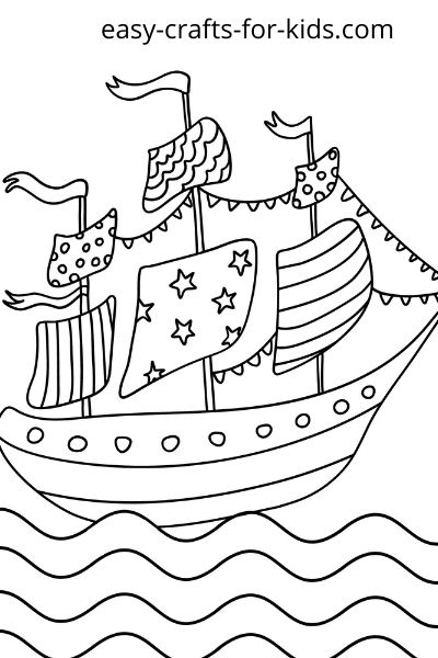 pirate ship coloring page