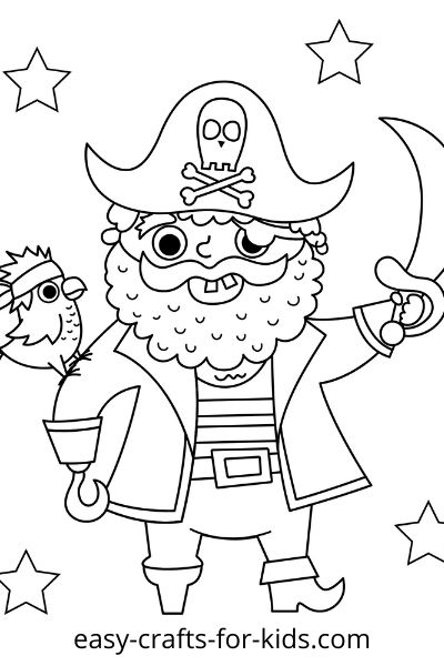 scary pirate coloring page