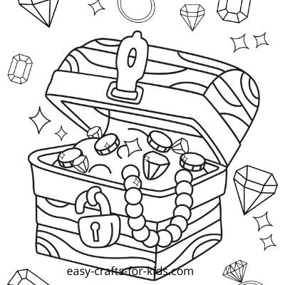 treasure chest coloring page