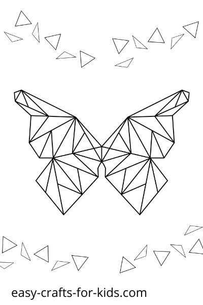 triangle butterfly coloring picture