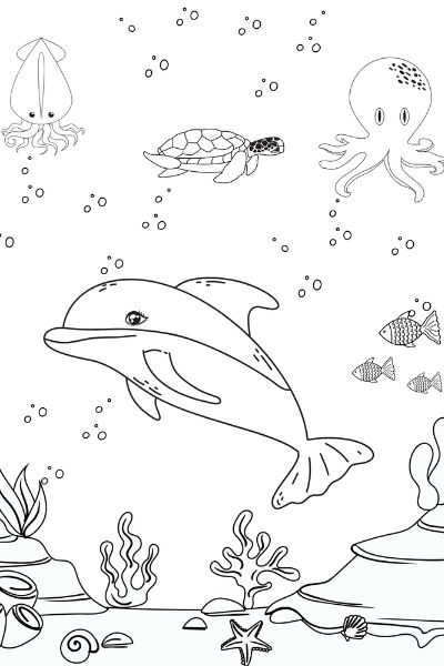 under the sea creatures coloring pages