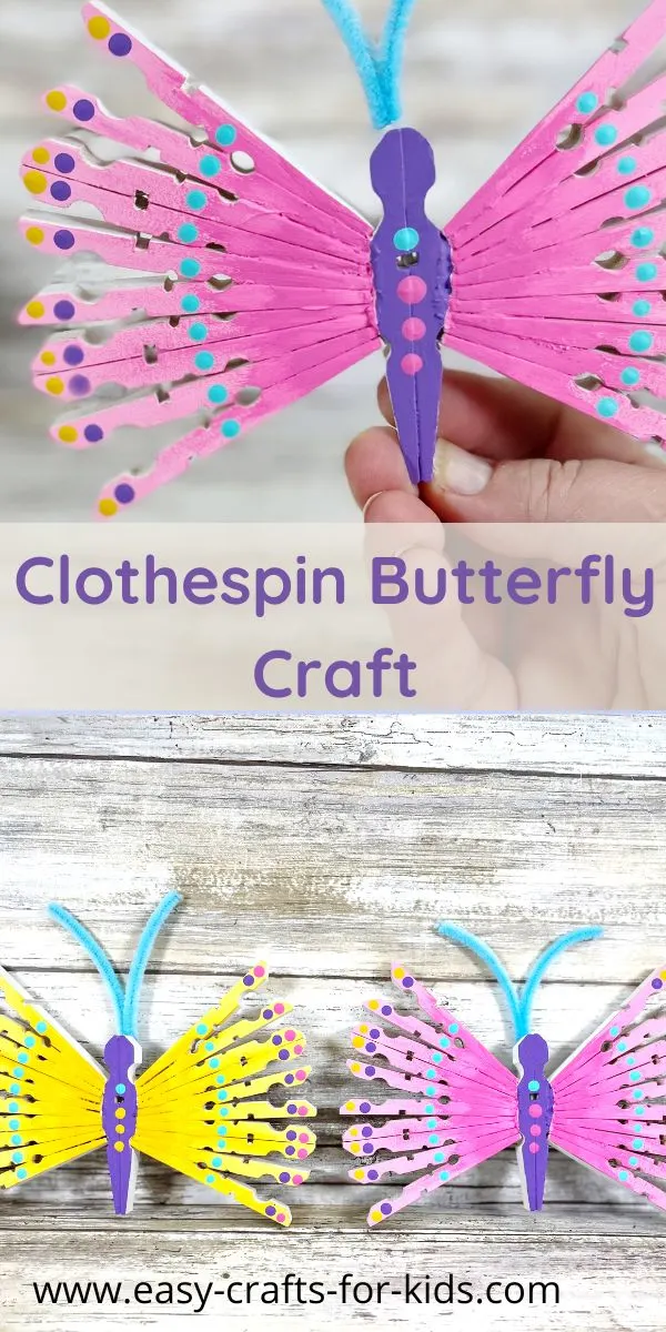 Clothespin Butterfly Craft for Kids