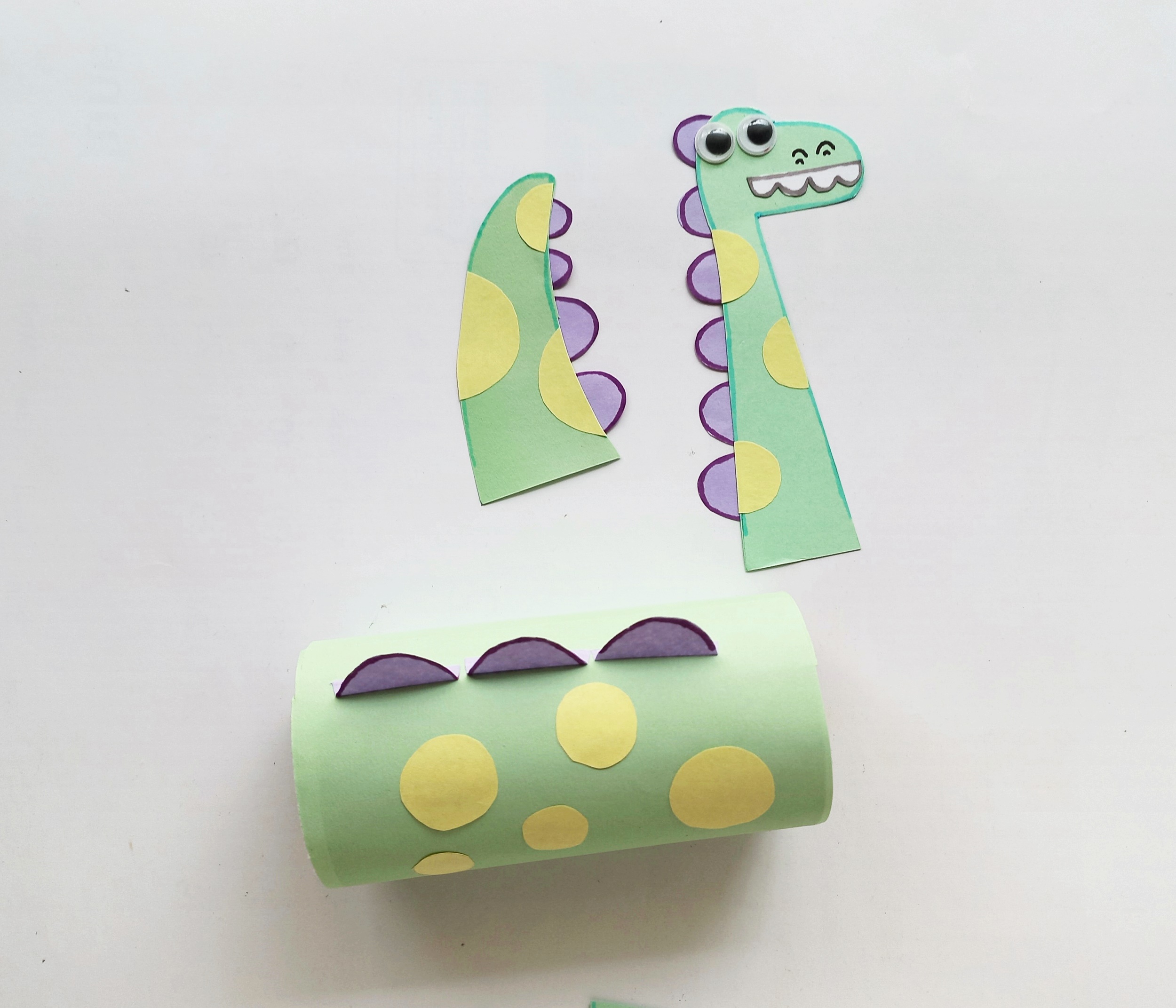 toilet paper roll dinosaur step by step