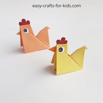 Origami Rooster: Easy for Kids