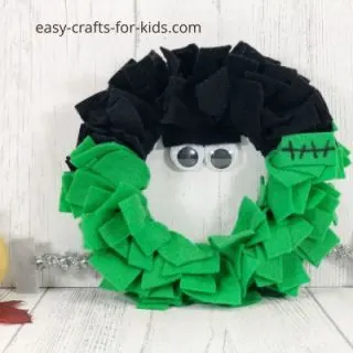 frankenstein halloween wreath step by step