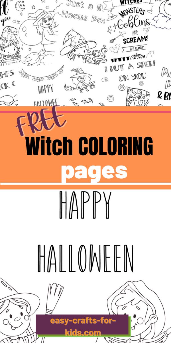 Cute Witch Coloring Pages for Kids