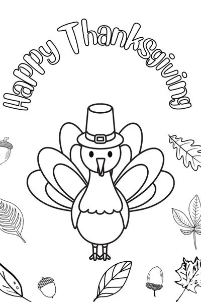 Happy Thanksgiving Coloring Page