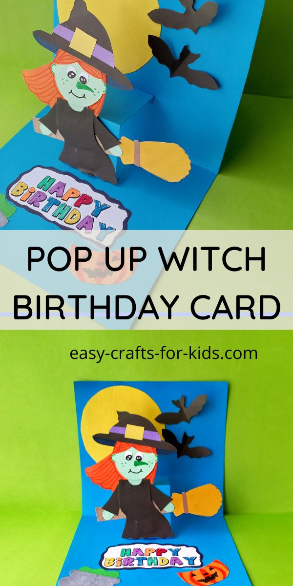 Pop Up Witch Halloween Birthday Card