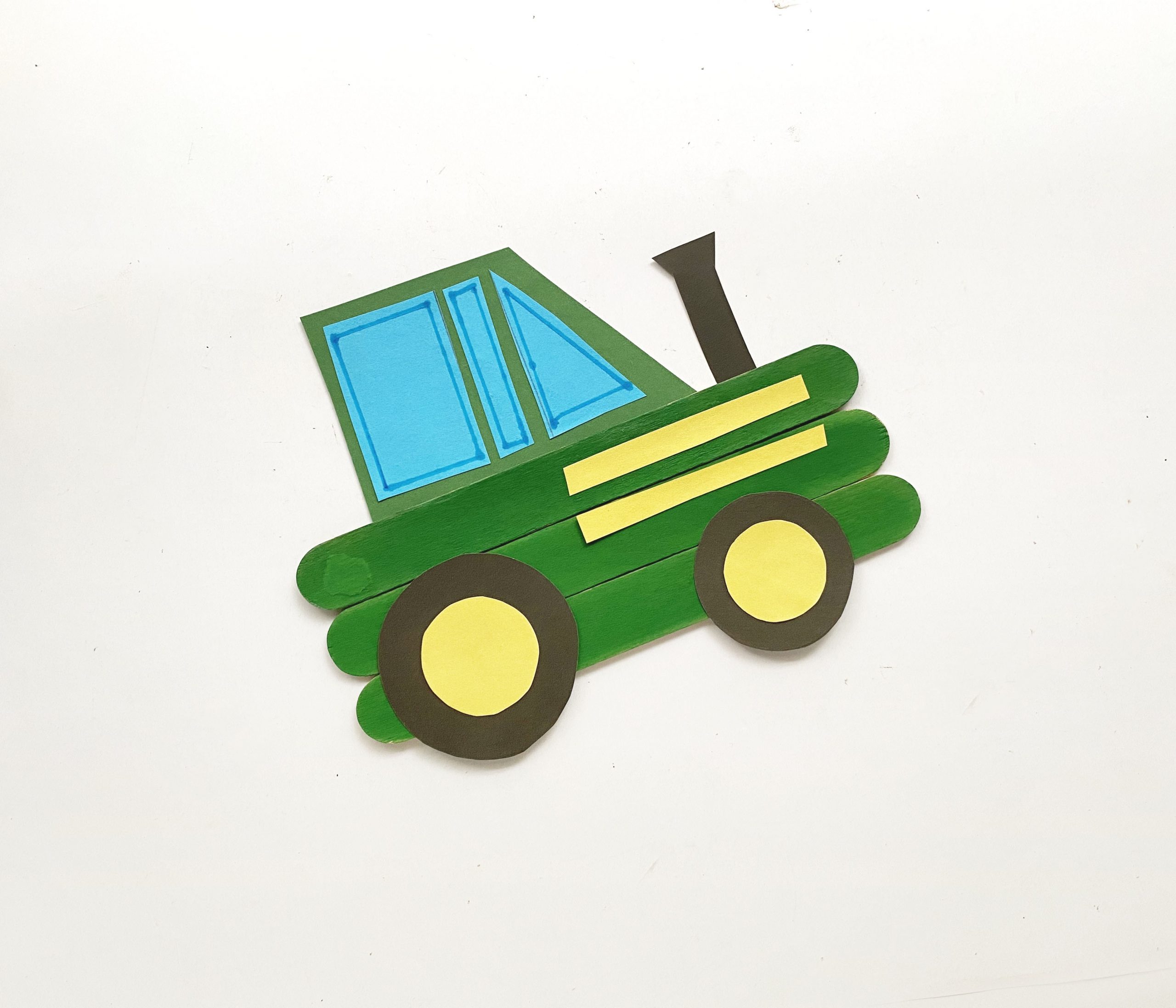 popsicle stick craft tractor